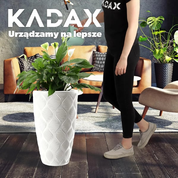 Havekrukke - Urtepotte - Med indsats - 48,5 cm - Hvid