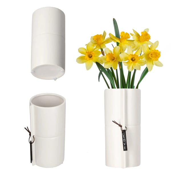 Keramisk Urtepotte - Blomsterpotte/Overpotte - Diameter 11 cm - Str. S - Hvid