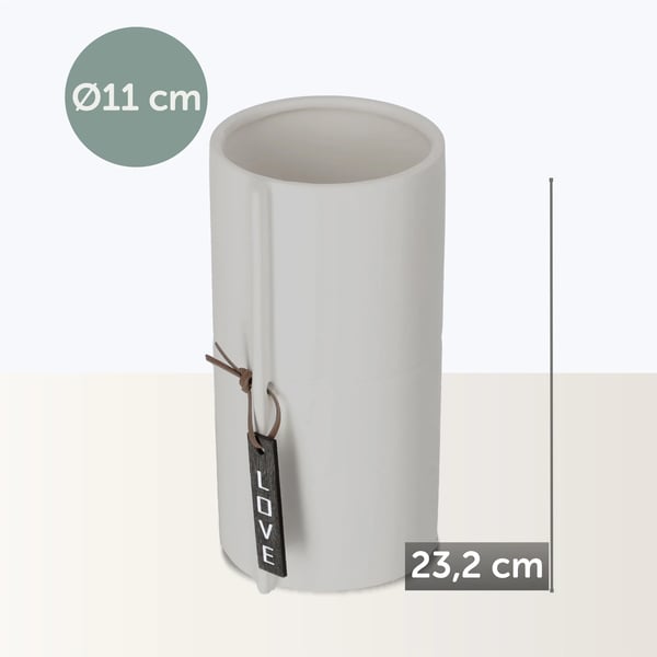 Keramisk Urtepotte - Blomsterpotte/Overpotte - Diameter 11 cm - Str. S - Hvid