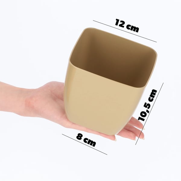 Overpotte - Urtepotte Skjuler - Firkantet - 12 cm - Beige