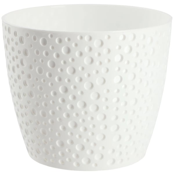 Plantekrukke - Blomsterpotte med underskål - Rund - 19 cm - Hvid