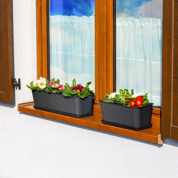 Holder til Blomsterkasse på Altan - Beslag - Længde 40 cm - Antracit