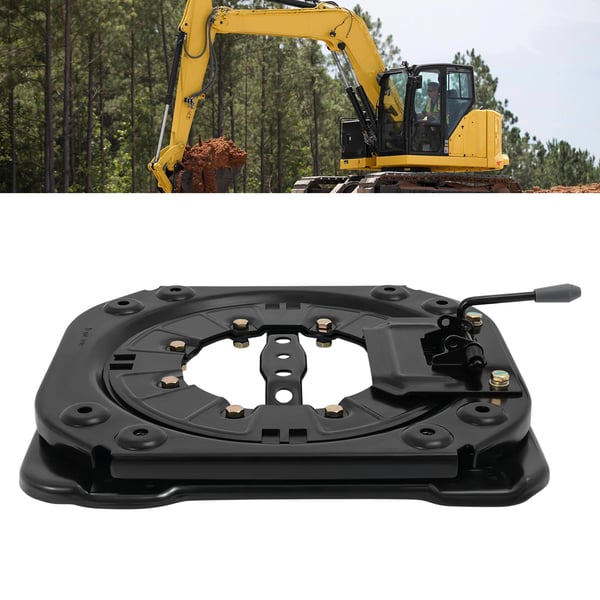 Sædedrejekonsol - Drejeplade - 360° - Med håndtag - Koldvalset stål - Max 130 kg - 38,6 x 35,8 cm - Til varebil/bus/camper - Sort