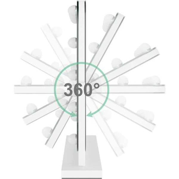 Hollywood meikkipeili - 14 LED - Himmennettävä 3 valotilaa - Kosketusohjaus - 360° kääntyvä - USB-lataus - 20 cm suorakulmainen metallirunko