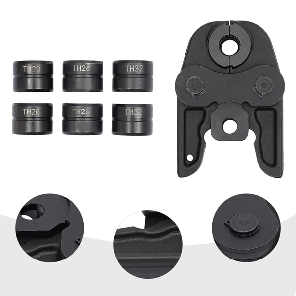 Presstang & Crimpetang - TH16-20-26-32 TH-kontur - Til Kompositrør - Maks Åbning 4,1–4,9 cm - Størrelse 16,5×11×3,5 cm - Sort