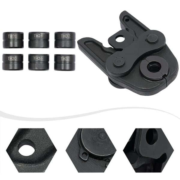 Presstang & Crimpetang - TH16-20-26-32 TH-kontur - Til Kompositrør - Maks Åbning 4,1–4,9 cm - Størrelse 16,5×11×3,5 cm - Sort