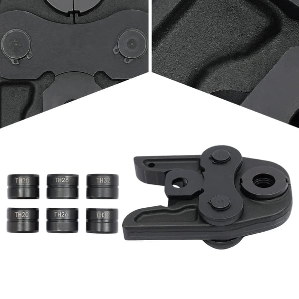 Presstang & Crimpetang - TH16-20-26-32 TH-kontur - Til Kompositrør - Maks Åbning 4,1–4,9 cm - Størrelse 16,5×11×3,5 cm - Sort
