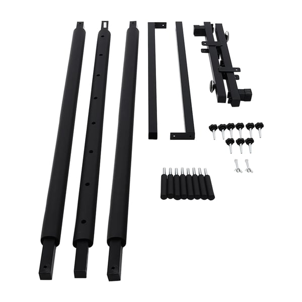 Guitarstativ - Gulvstativ til 7 guitarer - Robust jernramme - Skum/gummi-polstring - 110×46,5×73 cm - Holderafstand 10,5 cm - Sort
