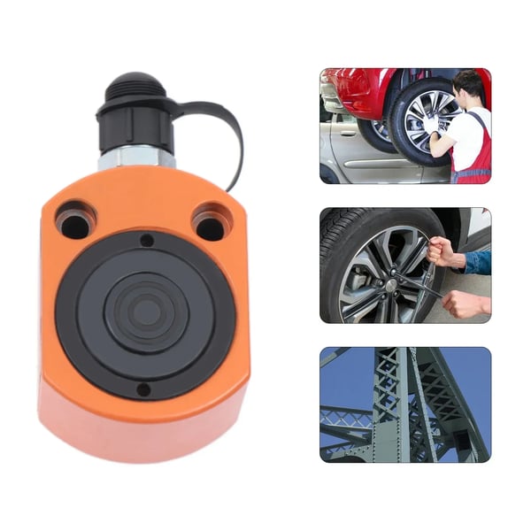 Hydraulisk løftecylinder - Lavprofil 20 ton donkraft - Slaglængde 2,6 cm - Lukket højde 5,7 cm - 360° brug - ZG-3/8 tilslutning