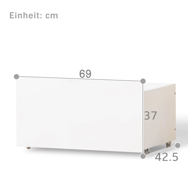 Sengebord - Natbord - Massivt Træ - Med Hjul - Med Skuffe - Kompakt XS - Hvid