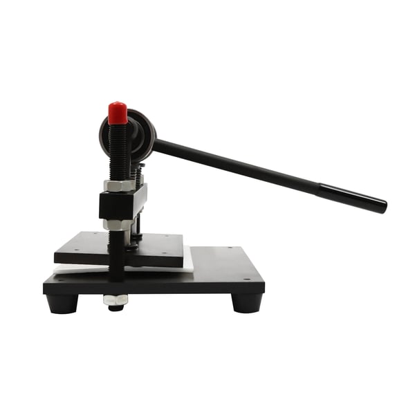 Nahkaleikkuri - Manuaalinen stanssiprässi - Puristusvoima 2 t - Iskunpituus 15 mm - Työstöpaksuus 0–10 cm - Säädettävä levykorkeus 10 cm