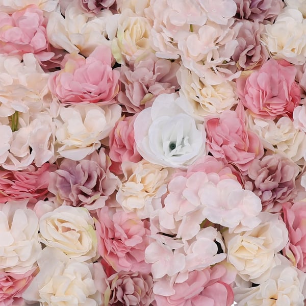 Kunstige hortensia blomster-vægpaneler - Sæt 12 stk - 3D backdrop/blomster-væg - Ikke-vævet stof - Bryllup, hotel, indendørs - Pink