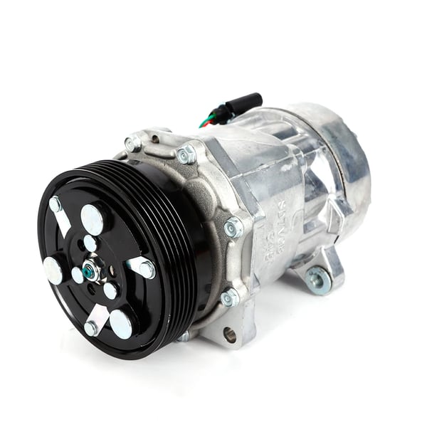 AC-kompressor - 12V R134a - Åben type - PAG46-olie - Til bilklimaanlæg - Sølv