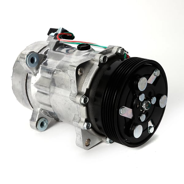 AC-kompressor - 12V R134a - Åben type - PAG46-olie - Til bilklimaanlæg - Sølv