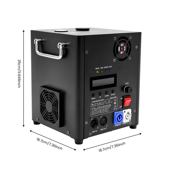 Lavan erikoistehoste - Kipinäsuihkukone - 700W - DMX, kaukosäädin & näyttö - Säädettävä korkeus - Ylöspäin suuntaus - AC 220V/60Hz