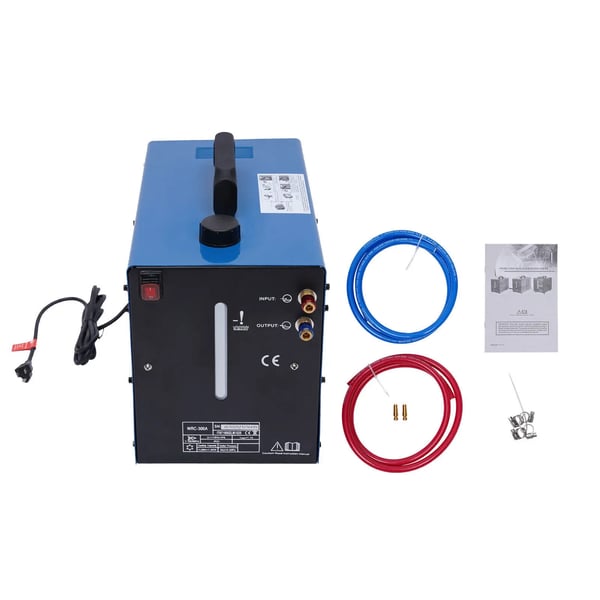 TIG-polttimen vesijäähdytin - WRC-300A - Jäähdytysteho 1,5 kW - Säiliö 10 l - Pumppu 370 W - Paine 0,35 MPa, 1-vaihe 50 Hz - Sininen