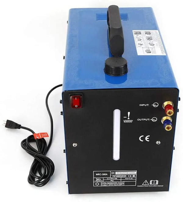 TIG-polttimen vesijäähdytin - WRC-300A - Jäähdytysteho 1,5 kW - Säiliö 10 l - Pumppu 370 W - Paine 0,35 MPa, 1-vaihe 50 Hz - Sininen