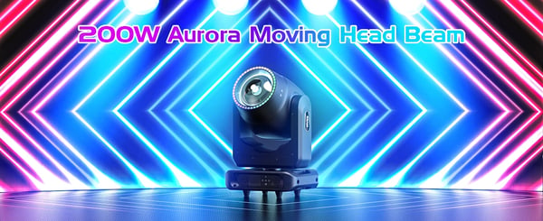 LED Moving Head Beam - 200B 200W - DMX512/RDM 20 Kanavaa - LED 1×100W + 44×5050 RGB - 90–240V EU‑pistoke - Prismat 8+16 Sateenkaari - Lava & DJ