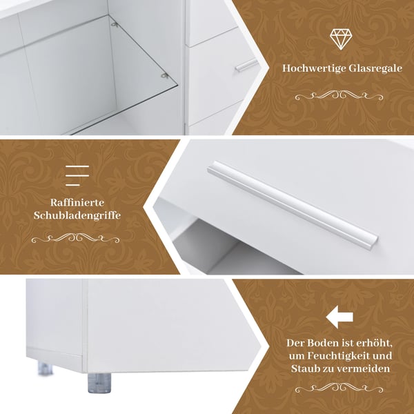 TV-bord - Lowboard - LED-lys 16 farver - MDF - 140x35x70 cm - Moderne design - Hvid