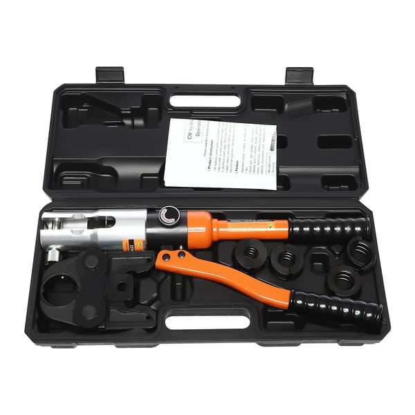 Hydraulisk rørpresse - CW-1632 - TH-bakker TH16/TH20/TH26/TH32 - Til PEX/PB-fittings - Max 10 t (100 kN) - Slaglængde 20 mm - Sort