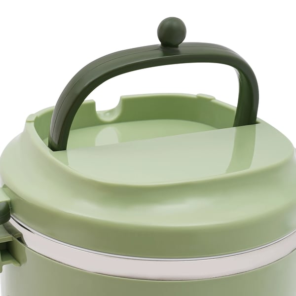 Madkasse / Lunchboks - Isoleret Madbeholder - Trelags - Stabelbar - Rustfrit Stål - Grøn