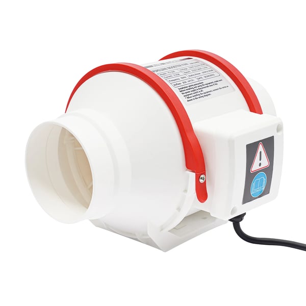 Rørventilator - Kanalventilator - 40 W - Lav Støj - Inline Udsugning - Hvid