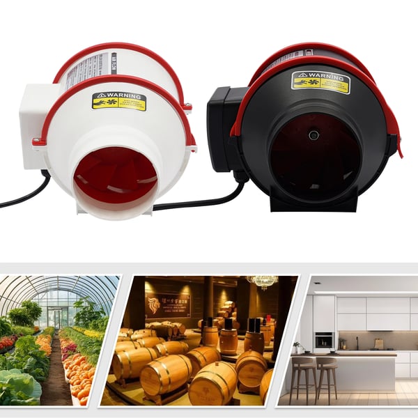 Rørventilator - Kanalventilator - 40 W - Lav Støj - Inline Udsugning - Hvid