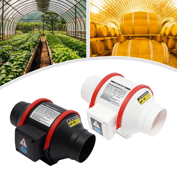Rørventilator - Kanalventilator - 40 W - Lav Støj - Inline Udsugning - Hvid
