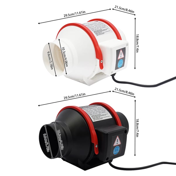 Rørventilator - Kanalventilator - 40 W - Lav Støj - Inline Udsugning - Hvid