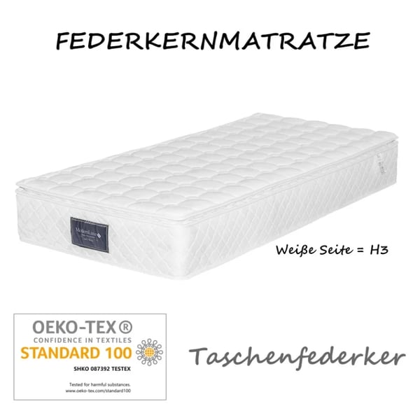 Enkeltseng - Sengestel 90x200 cm - Massivt fyrretræ - Med sengegavl - Uden opbevaring - Samles selv - Moderne marokkansk stil - Hvid