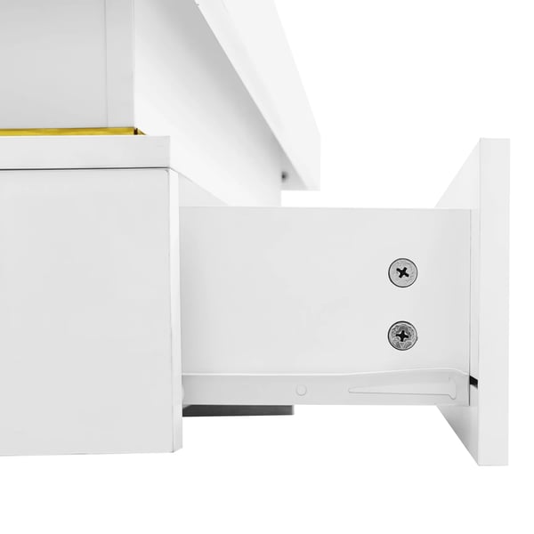Sofabord - Sidebord med skuffer - Højglans - Gyldne detaljer - Til stuen