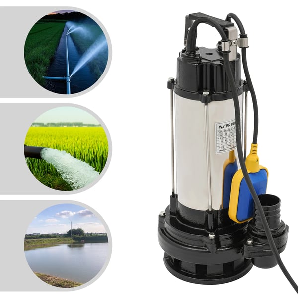 Dykpumpe - Nedsænkelig spildevandspumpe - 220V EU-stik - Maks dybde 20–30 m - 2850 rpm - 20 kg