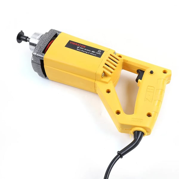 Betonvibrator - Elektrisk Flaskevibrator - 1300 W - 2 m Slange - Håndholdt - Gul