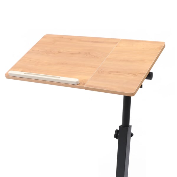 Bærbart laptopbord - Højdejusterbart foldbart sengbord - Rektangulær - Til laptop/computer - Samling påkrævet - Champagne