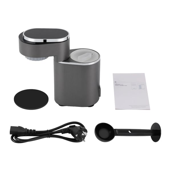 Portabel espressomaskine - Mini kaffemaskine 600 W - Justerbar temperatur - Rejsemodel - Til espresso og latte - Grå