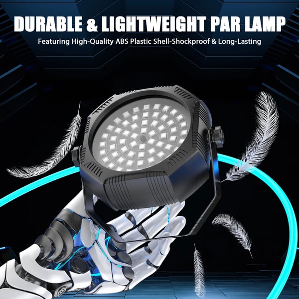 DJ/Disco LED PAR -valaisin - Mini Flat Par - 60 LED - DMX ja Kaukosäädin - Stroboskooppi - 90–240 V - Lämmin Valkoinen