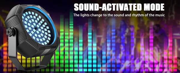 DJ/Disco LED PAR -valaisin - Mini Flat Par - 60 LED - DMX ja Kaukosäädin - Stroboskooppi - 90–240 V - Lämmin Valkoinen