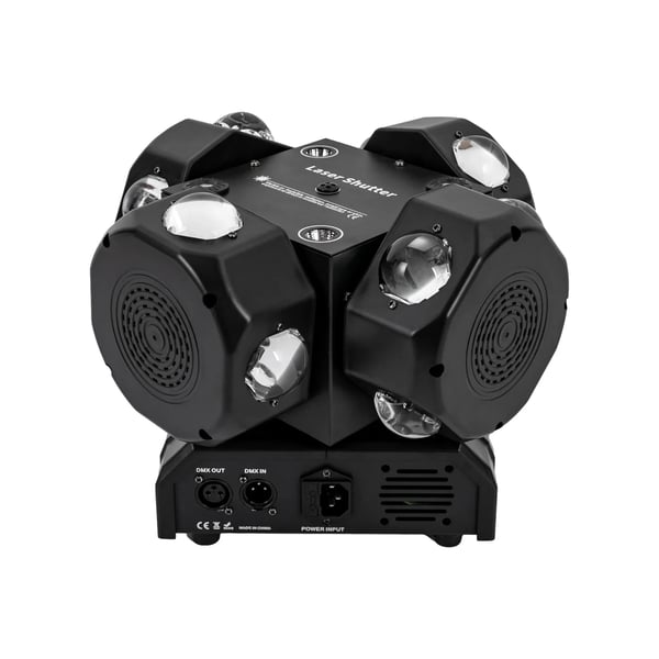 LED scenelys - Moving Head Beam 4-hoved - 200W - Multi-effekter - AC 90–240 V - Stepmotor - IP25 - Sort