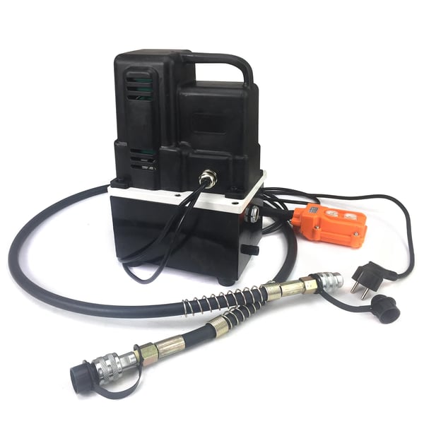 Sähköinen hydraulipumppu - GYD-63D - Teho 1200 W, 220 V - Öljysäiliö 3 l - Paine 7–70 MPa - Yksitoiminen - Kaukosäädin - Musta