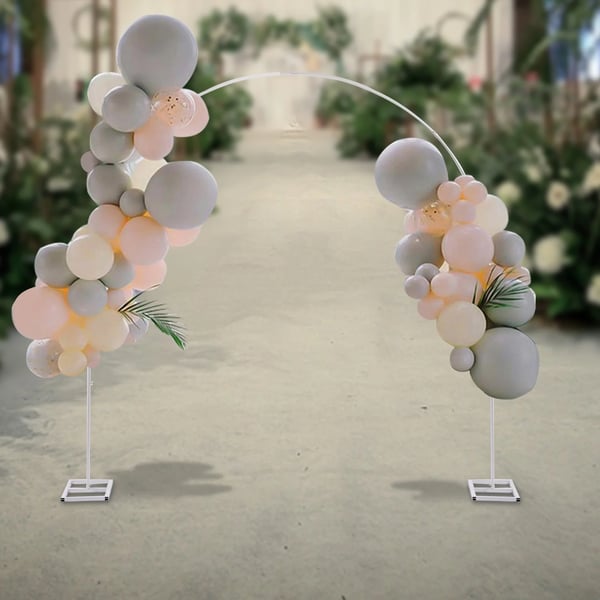 Bryllupsbue & ballonbue baggrundsstativ - Metalbue - 2,3 m højde - Buet - XXL - Bæreevne 4–5 kg - Inde/ude - Hvid