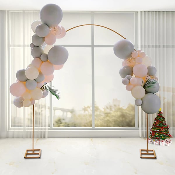 Bryllupsbue & ballonbue baggrundsstativ - Metalbue - 2,3 m højde - Buet - XXL - Bæreevne 4–5 kg - Inde/ude - Hvid