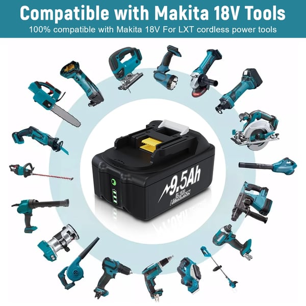 Til Makita BL1830/BL1860/BL1890, 18V Li-ion batterioplader, grå, kun oplader