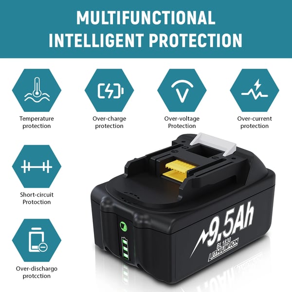Til Makita BL1830/BL1860/BL1890, 18V Li-ion batterioplader, grå, kun oplader