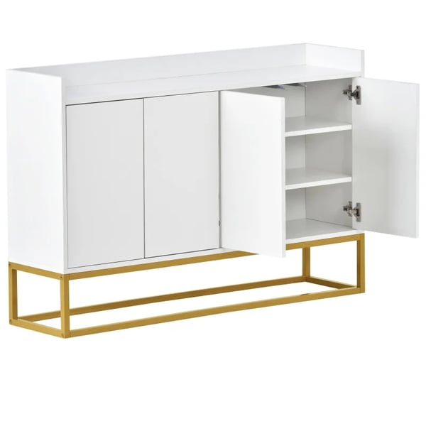 Vardagsrumsskåp - Sideboard/Skänk - Modern design - Med låda - Stor förvaring - För montering - Vit