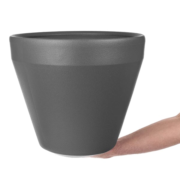 Urtepotteskjuler/Blomsterkrukke - Rund - Ø 39 cm - Stor - Have & Terrasse - Mørkegrå