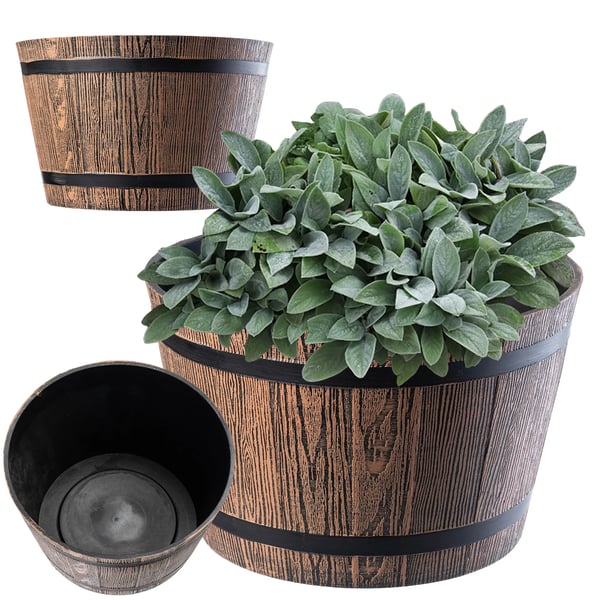 Blomkruka/Ytterkruka - Plastkruka - Liten - För Inne/Ute - Brun