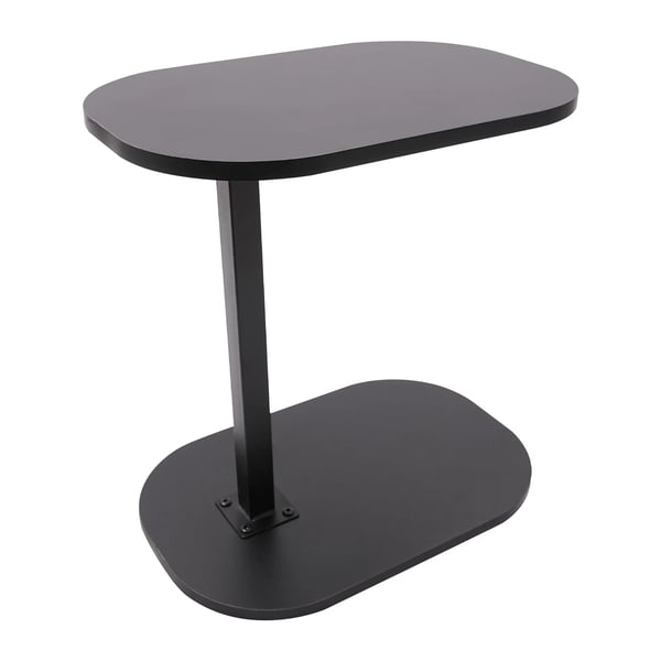 C-format sidobord, litet soffbord, höjdjusterbart 45–80 cm, svart, för vardagsrum, arbetsrum, sovrum och kontor