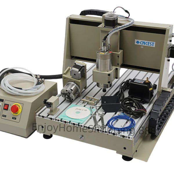 CNC-router - 6040 gravyr- och fräsmaskin - 4-axlig X/Y/Z/A - 1500 W - 24000 rpm - Mach3 - Z-slag 12 cm - 220 V - Sorrel