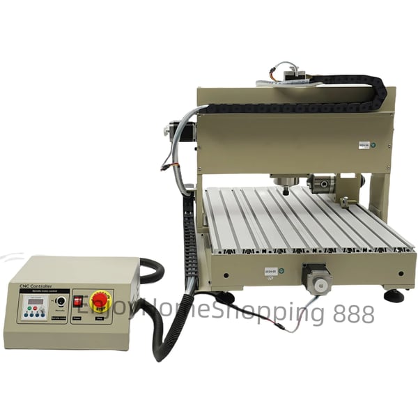 CNC-jyrsin - 6040 kaiverrus- ja jyrsinkone - 4-akselinen X/Y/Z/A - 1500 W - 24000 r/min - Mach3 - Z-liike 12 cm - 220 V - Sorrel