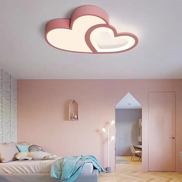 LED loftlampe - Hjerteformet plafond - Dæmpbar med fjernbetjening - 35 W - 10–15 m² - Akryl - Pink